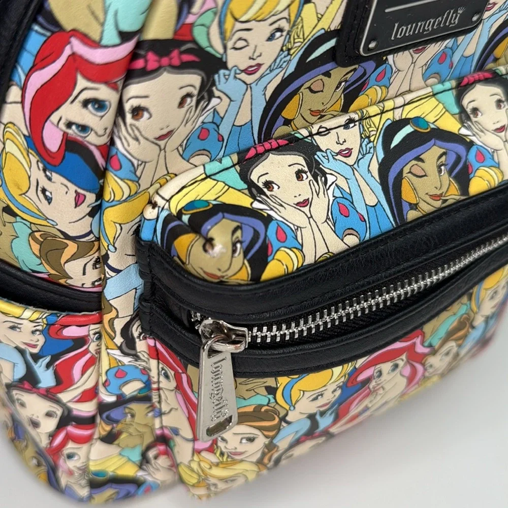 Loungefly Disney RARE Princesses Cinderella, Jasmine, Snow White, Mini Backpack